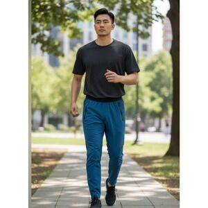 Gymshark Hybrid Woven Pull On Joggers M Blue